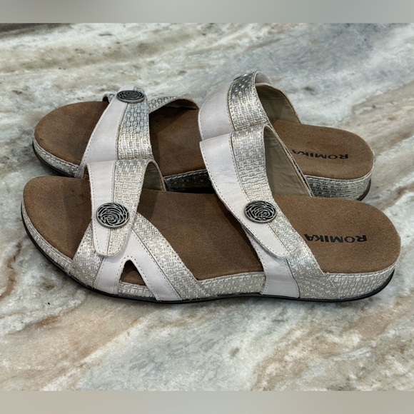 Women’s ROMIKA Fidschi 22 Off White Combi Leather slide sandals- Size 41 - Picture 5 of 7
